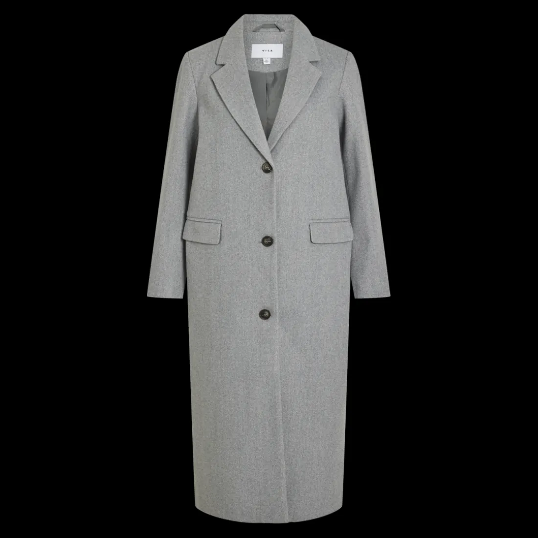 Manteau col italien gris Zoe
