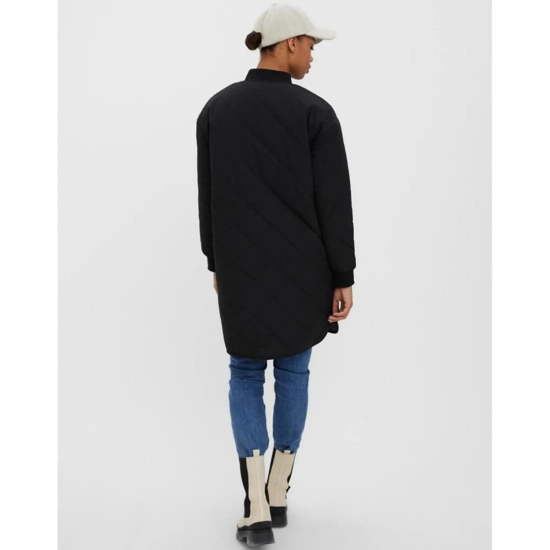Manteau Col italien Long noir