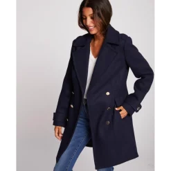 Manteau col tailleur boutonné
