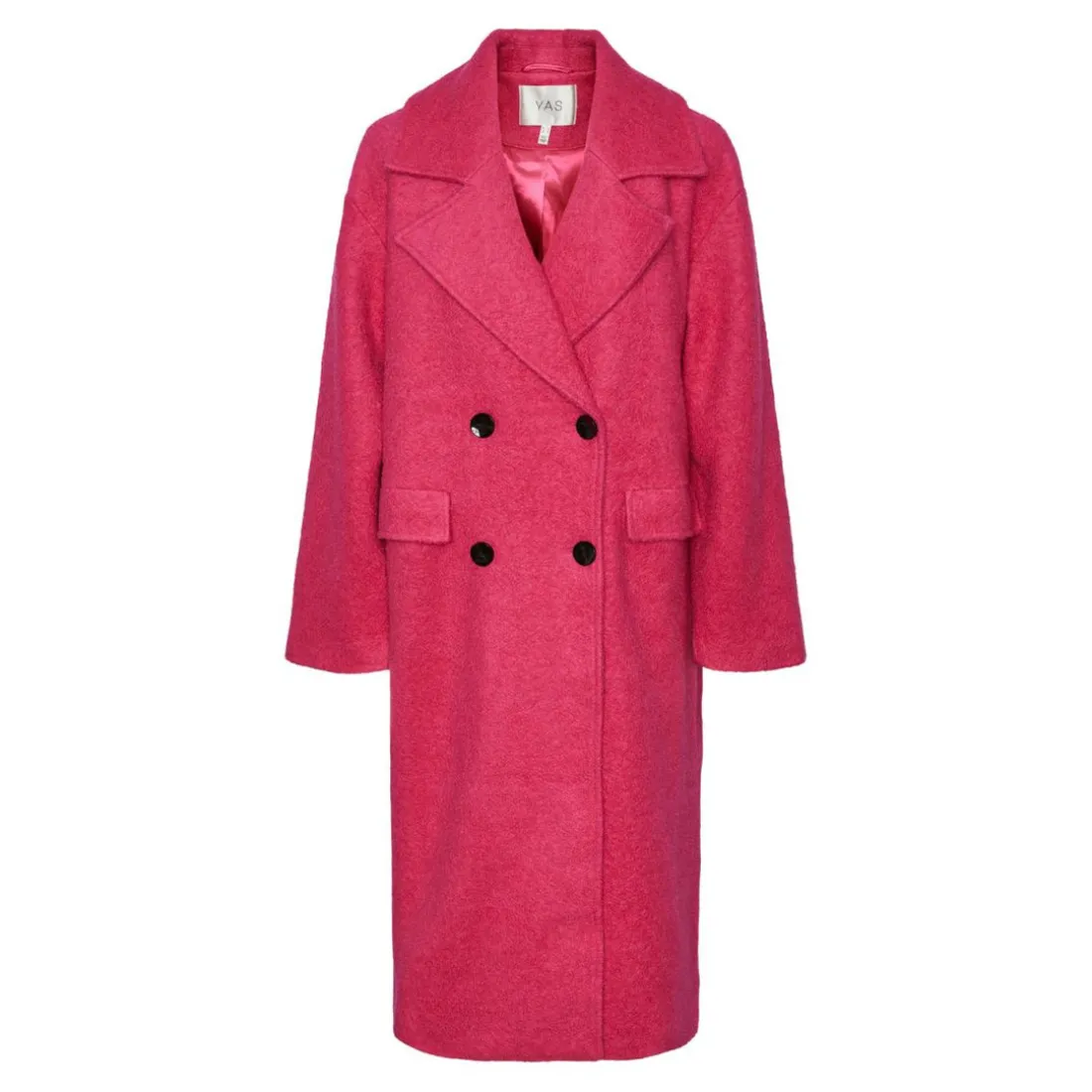 Manteau double boutonnage violet en laine