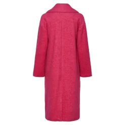 Manteau double boutonnage violet en laine