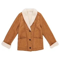 Manteau effet peau lainée NOELIA camel