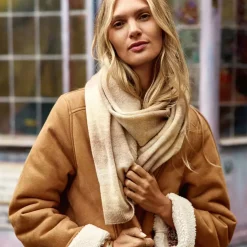 Manteau effet peau lainée NOELIA camel