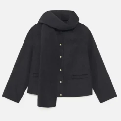 Manteau femme gris en laine