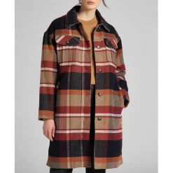 Manteau Femme Wool Coat bleu foncé en laine