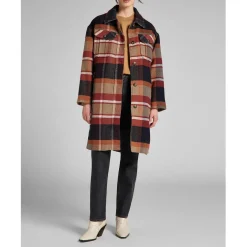 Manteau Femme Wool Coat bleu foncé en laine