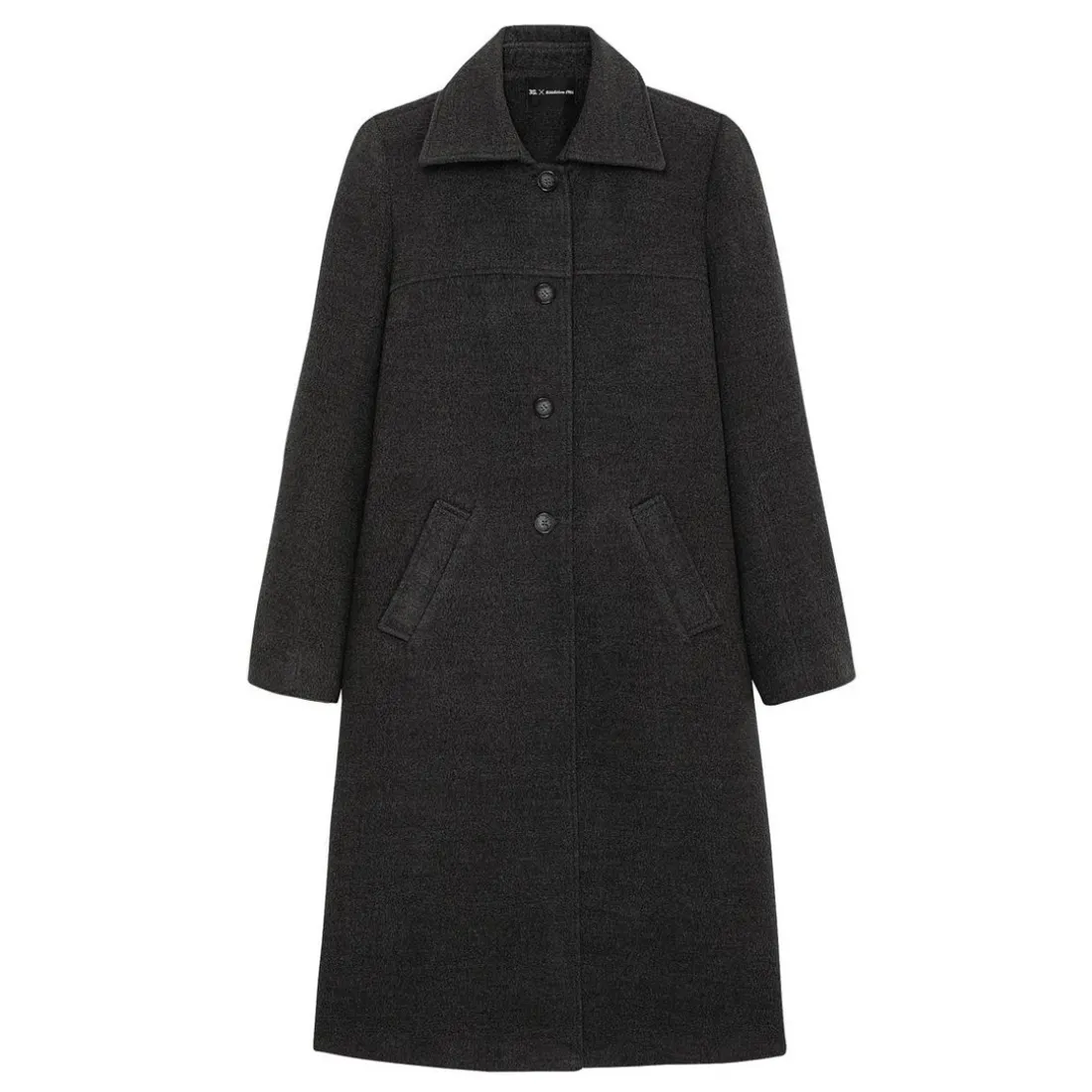 Manteau long grand col Ange anthracite
