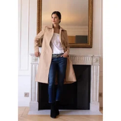 Manteau long grand col Ange camel