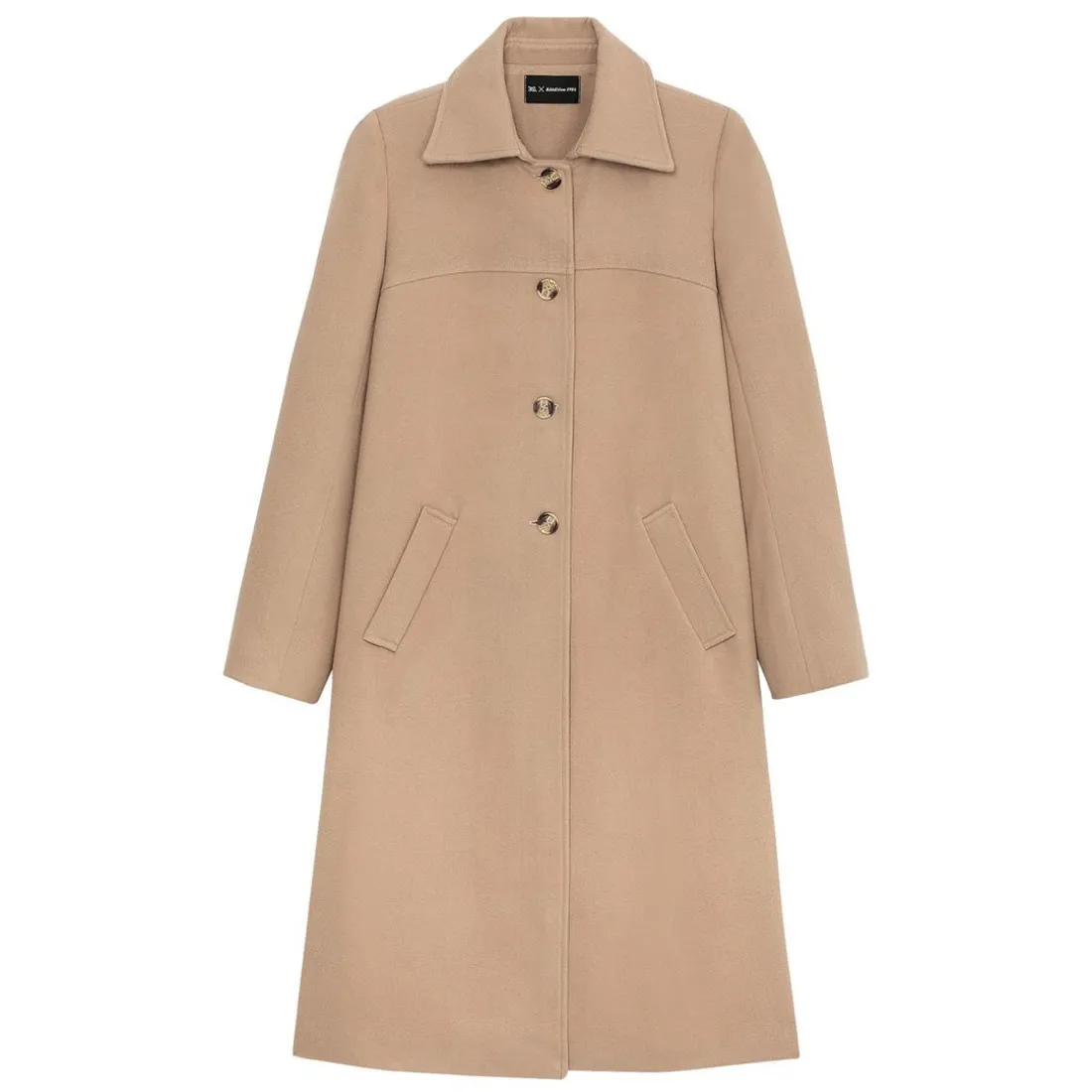 Manteau long grand col Ange camel