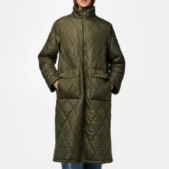 Manteau long matelassé Mailey vert Tia