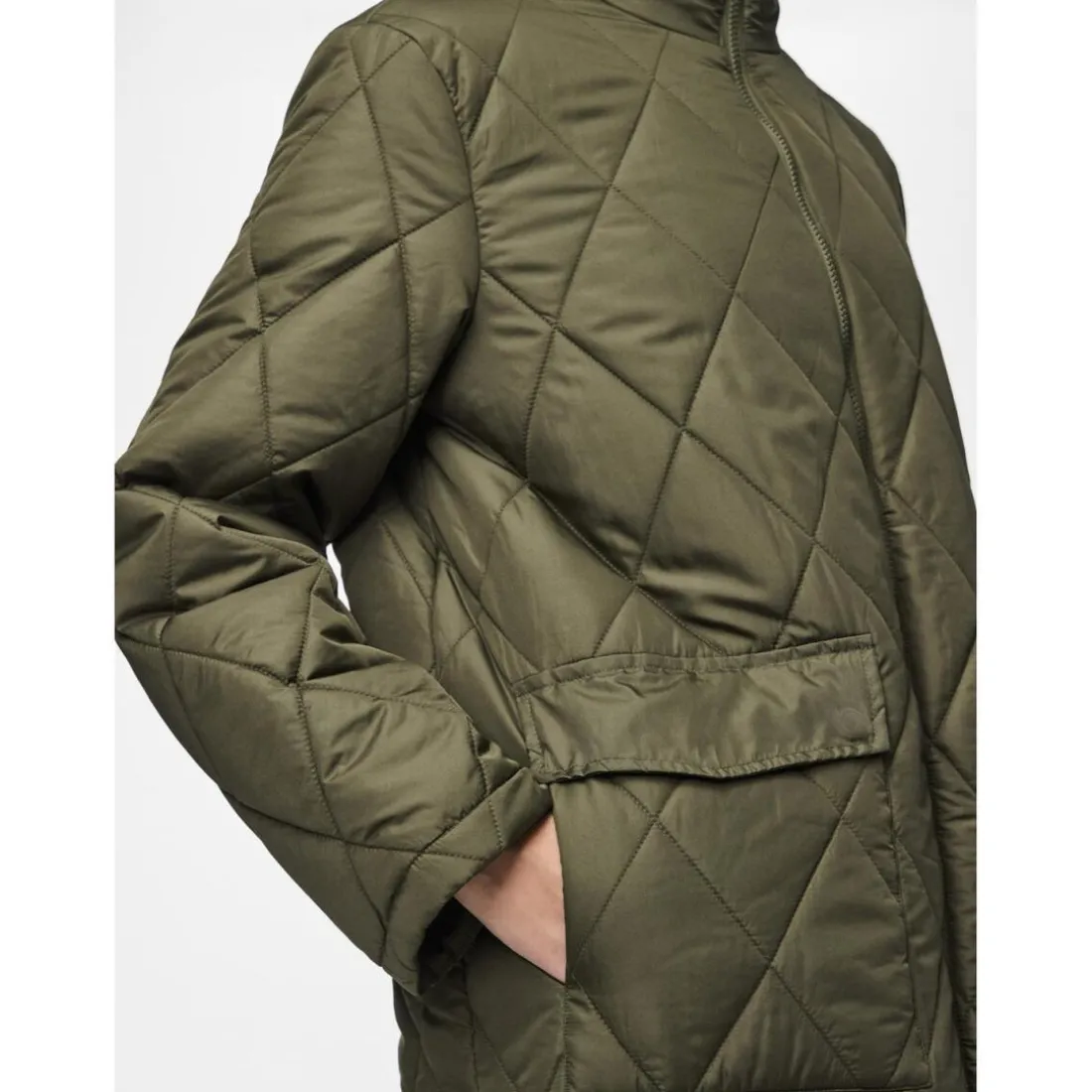 Manteau long matelassé Mailey vert Tia