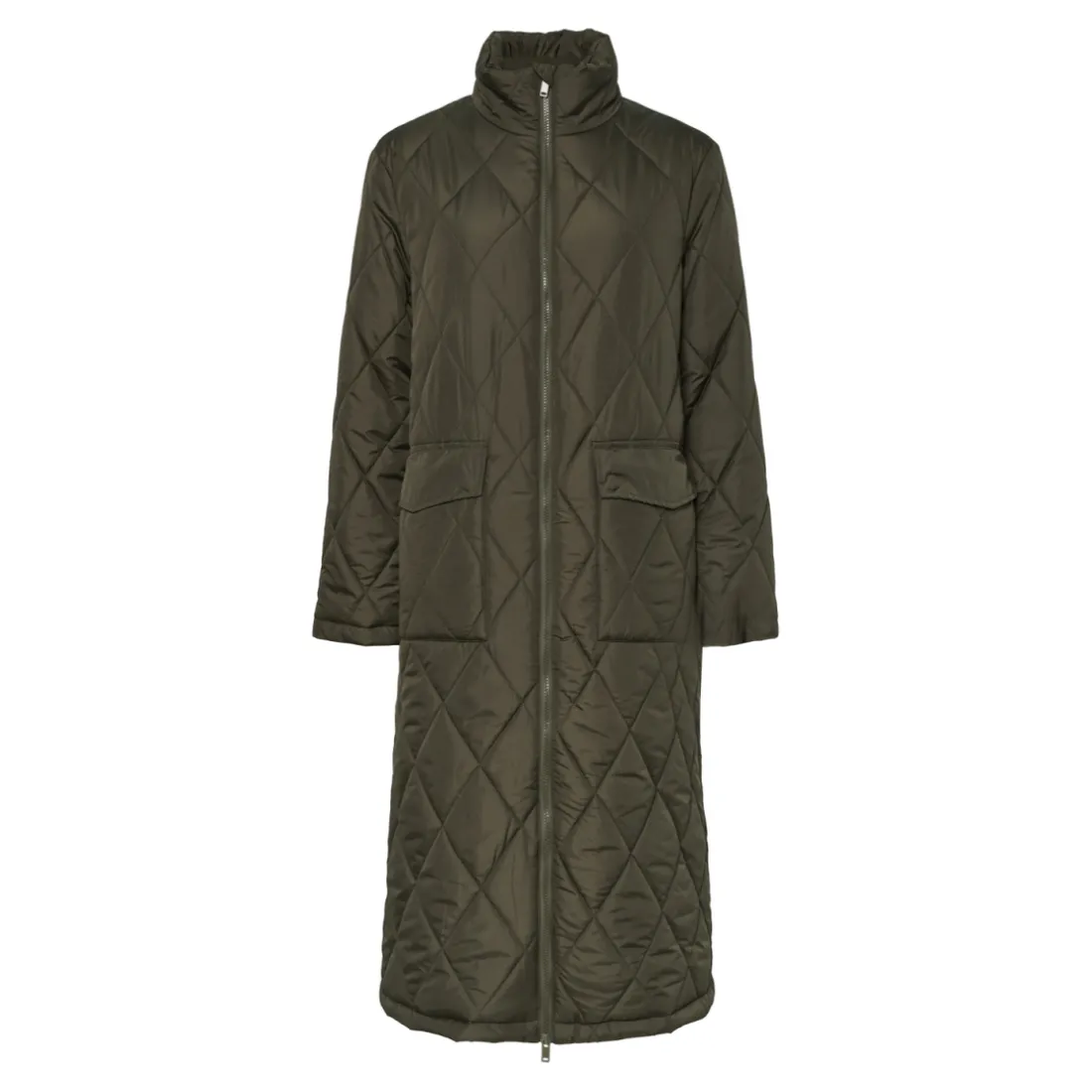 Manteau long matelassé Mailey vert Tia