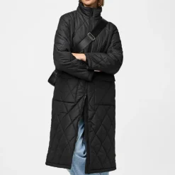 Manteau long matelassé Mailey noir Page