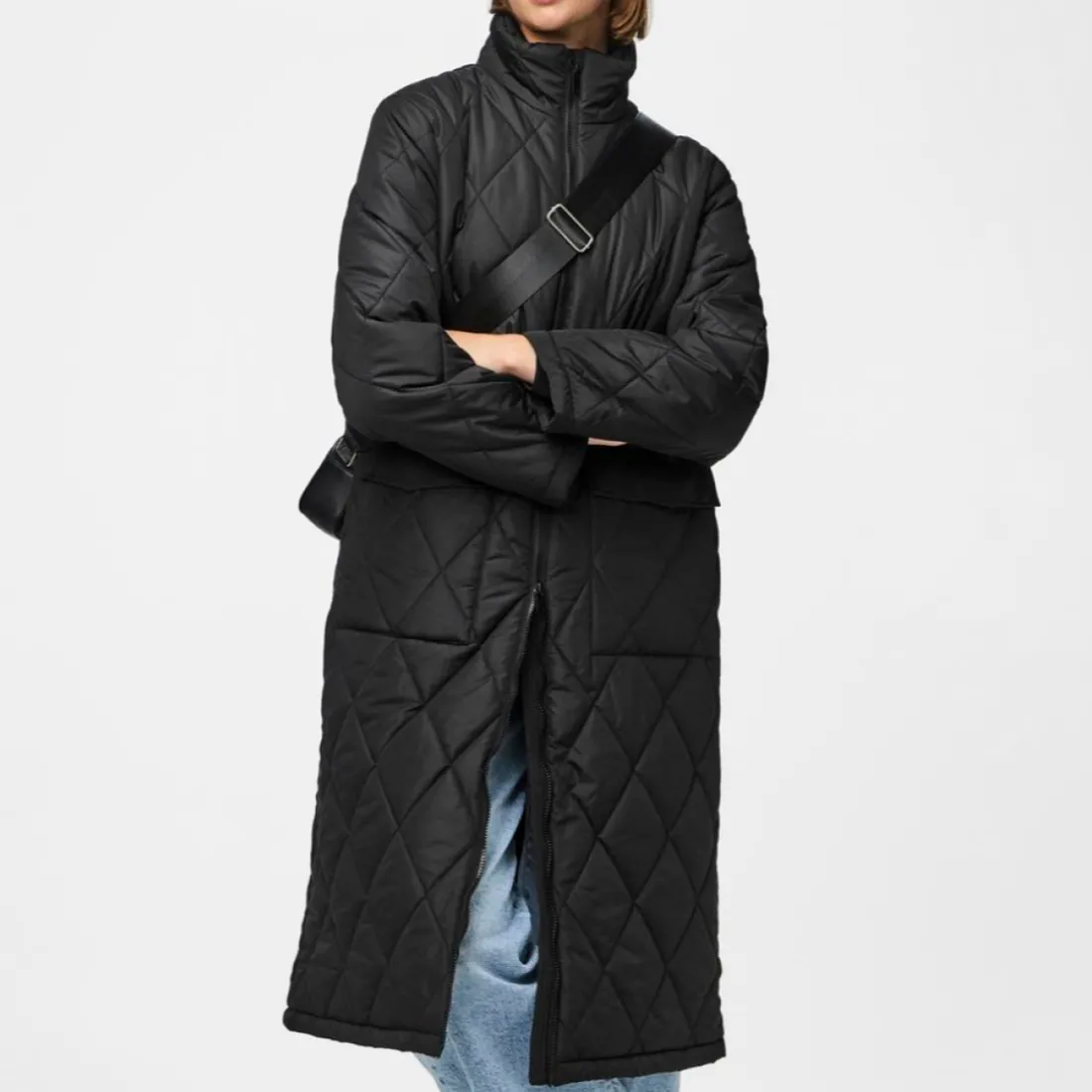Manteau long matelassé Mailey noir Page