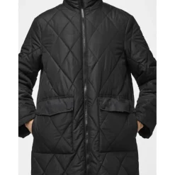 Manteau long matelassé Mailey noir Page