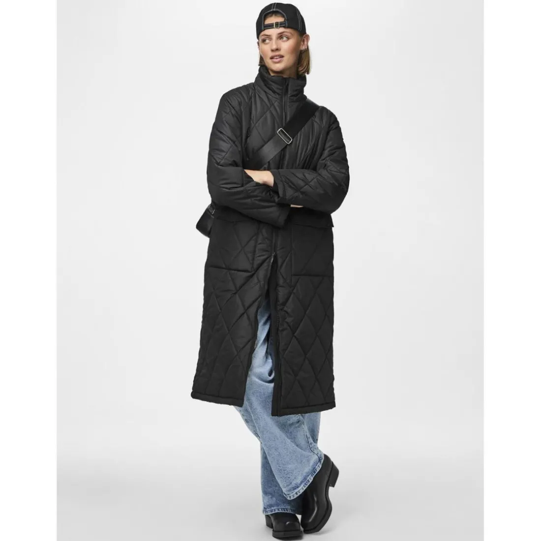 Manteau long matelassé Mailey noir Page
