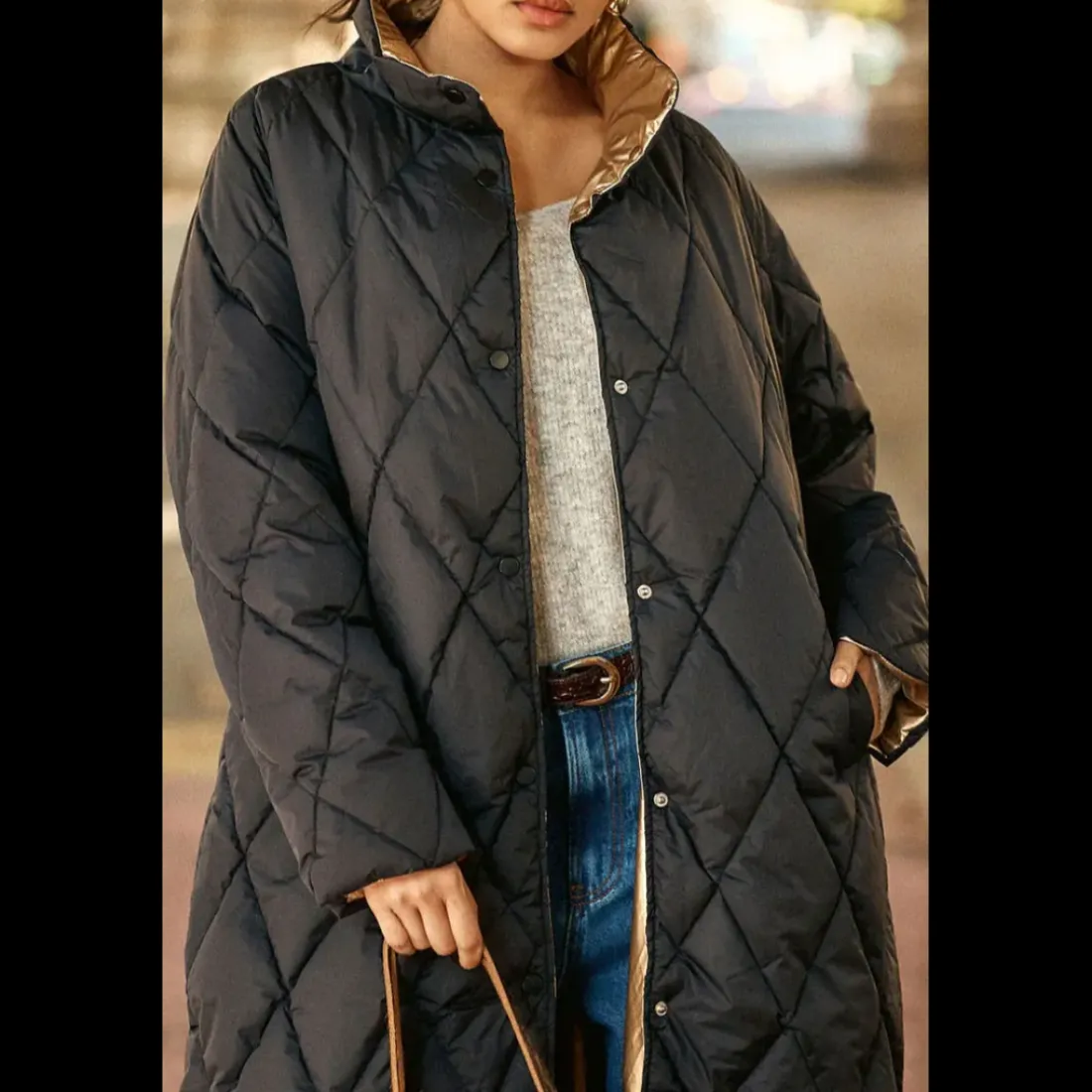 Manteau NORA noir reversible