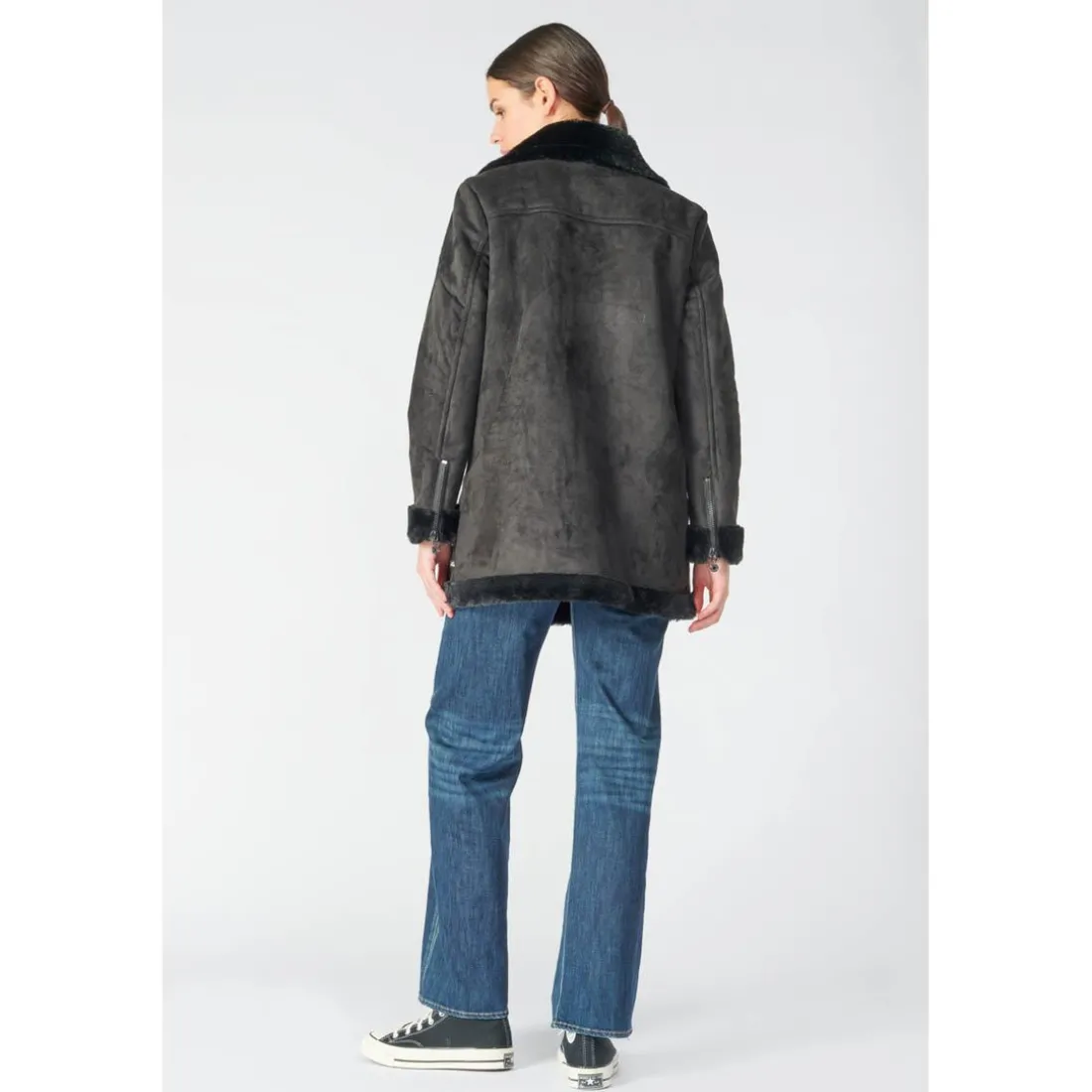Manteau ORCHA noir en tencel