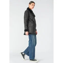 Manteau ORCHA noir en tencel