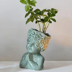 MARMOT CACHE POT VERT VISAGE ENFANT