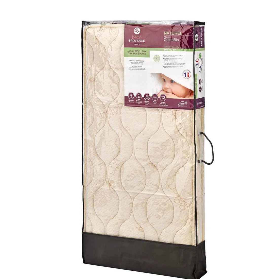 Matelas Bébé - CotonBio 60*120*12