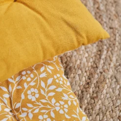 Matelas de sol INDIAN FLOWERS Eden en gaze de coton Ocre