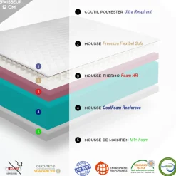Matelas pour canape Lit convertible en mousse