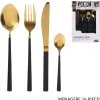 Menagere 16 pieces gold manche noir ITOJE