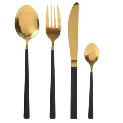Menagere 16 pieces gold manche noir ITOJE