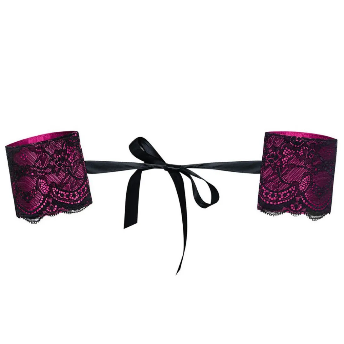 Menottes dentelle lie de vin