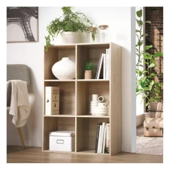 Meuble à 6 cases en bois Beige