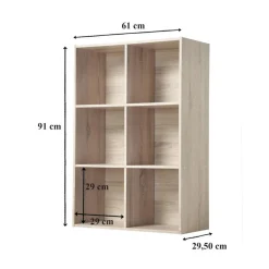 Meuble à 6 cases en bois Beige