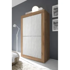 Meuble 4 portes en bois bicolore