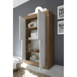 Meuble 4 portes en bois bicolore