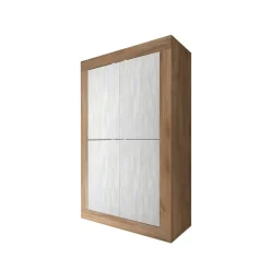 Meuble 4 portes en bois bicolore