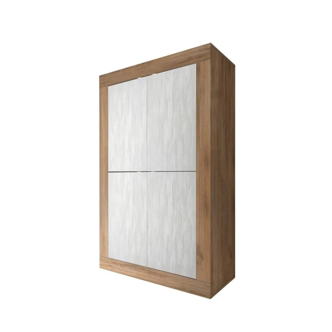 Meuble 4 portes en bois bicolore
