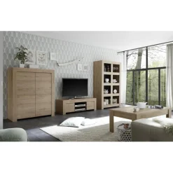 Meuble 4 portes en bois FIRENZE décor chene