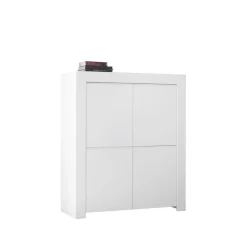 Meuble 4 portes en bois FIRENZE blanc opaque