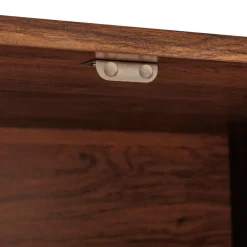 Meuble bas 4 portes 2 étagères Wany marron