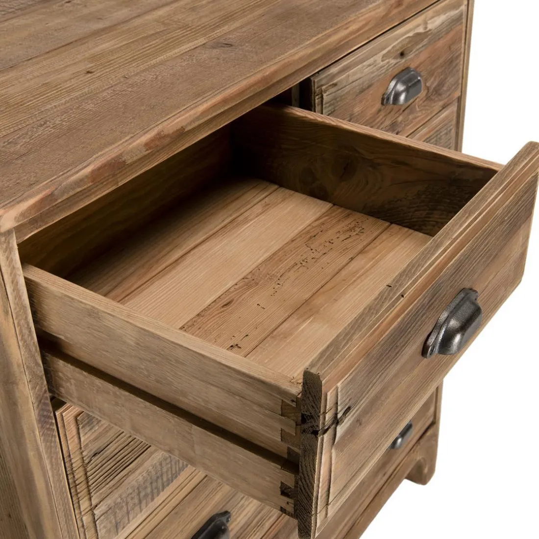 Meuble Chiffonnier ANDRIAN 5 Tiroirs Bois Pin Recyclé