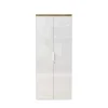 Meuble de bureau haut 2 portes 4 étagères avec serrure à clé poigné métal EASY