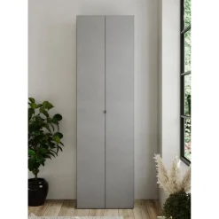 Meuble de rangement 2 portes 10 étagères reglable Blanc