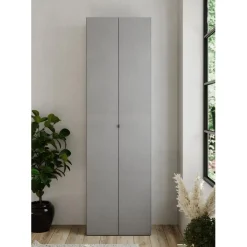 Meuble de rangement 2 portes 10 étagères reglable Blanc