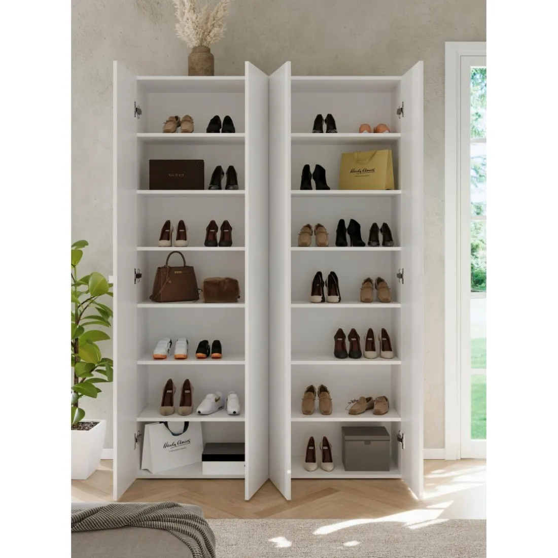 Meuble de rangement 4 portes 5 étagères reglable