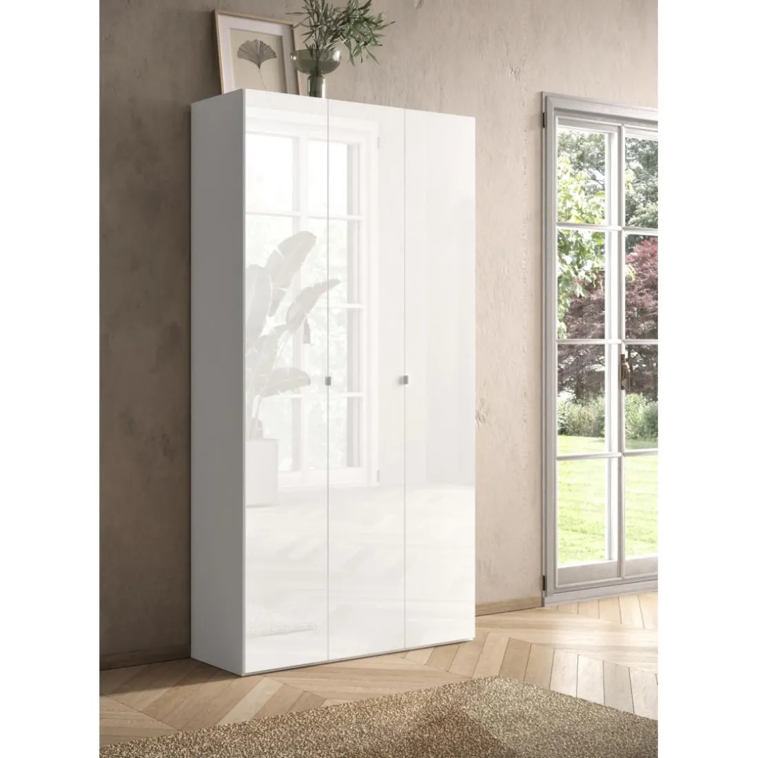 Meuble de rangement 3 portes 5 étagères reglable