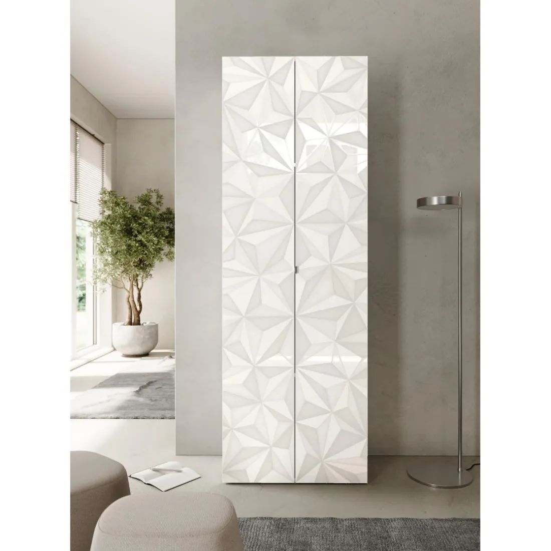 Meuble de rangement 2 portes 3 étagères