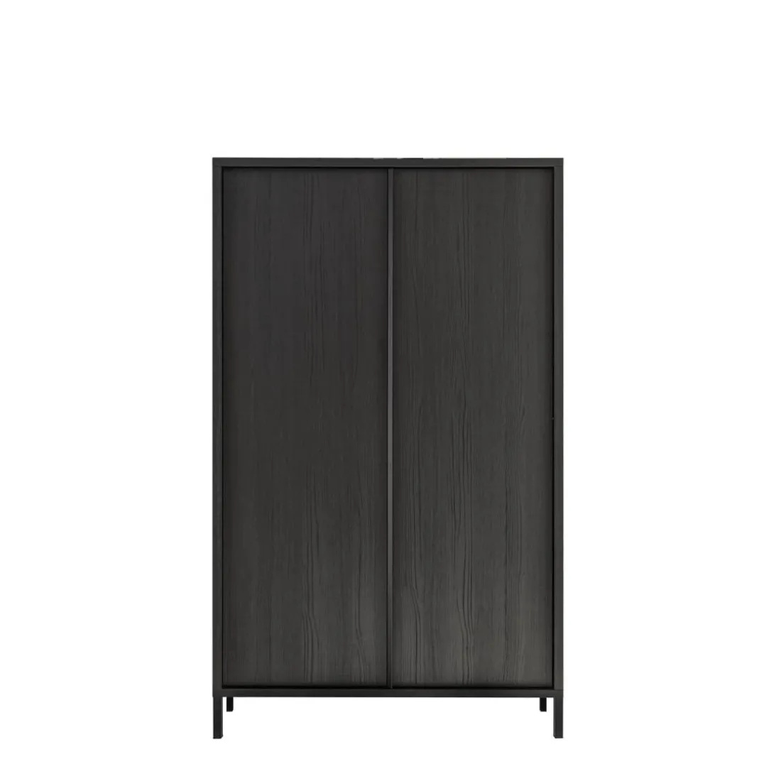 Meuble de rangement 4 portes chene noir
