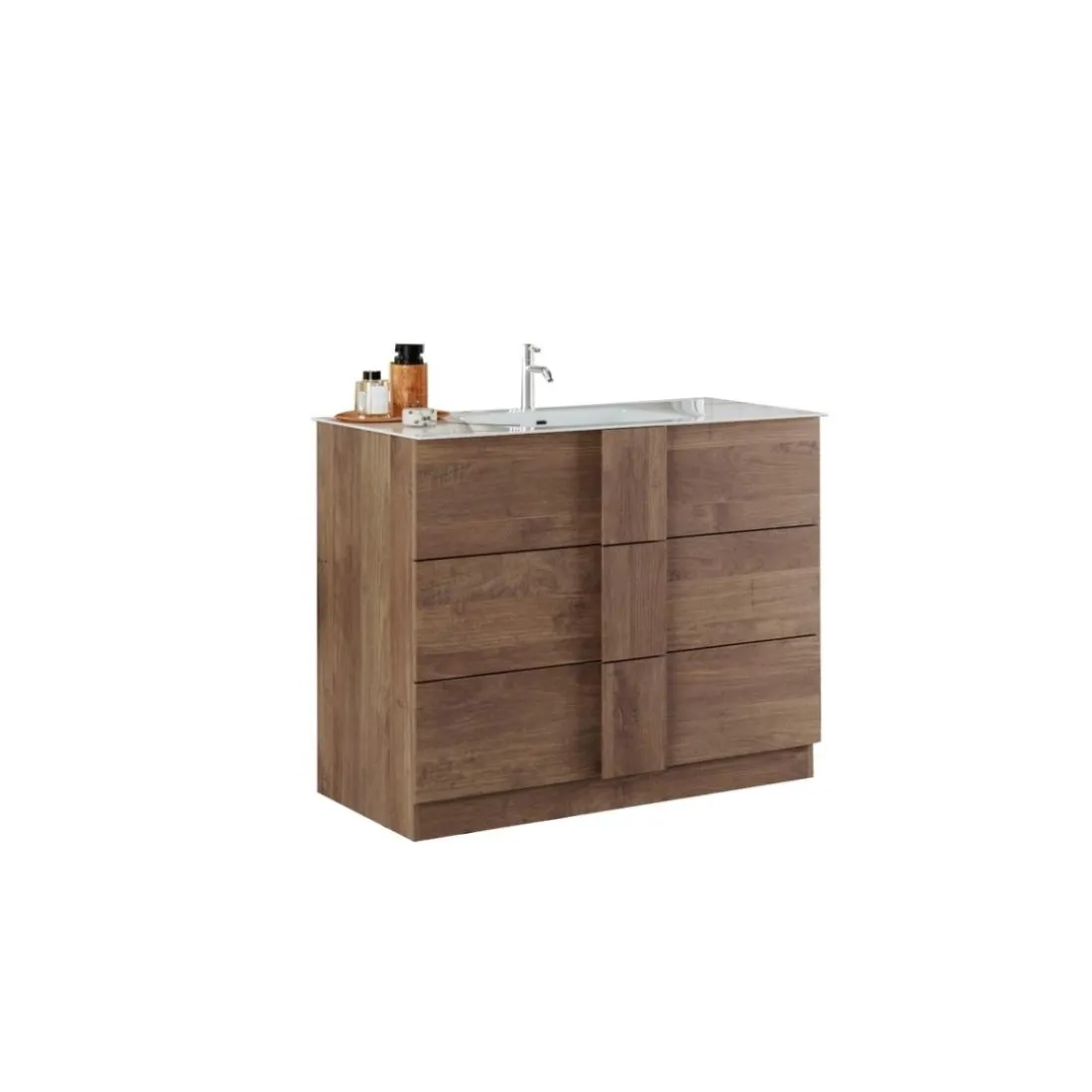 Meuble salle de bain sur pieds coloris Chêne Mercure 100 cm