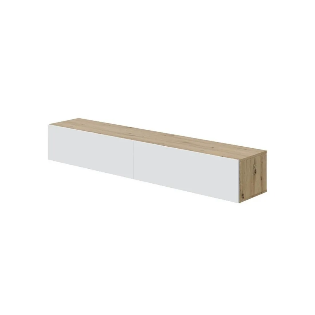 Meuble suspendu 2 abattants et 2 niches de rangement en bois Blanc Fabrication Espagne