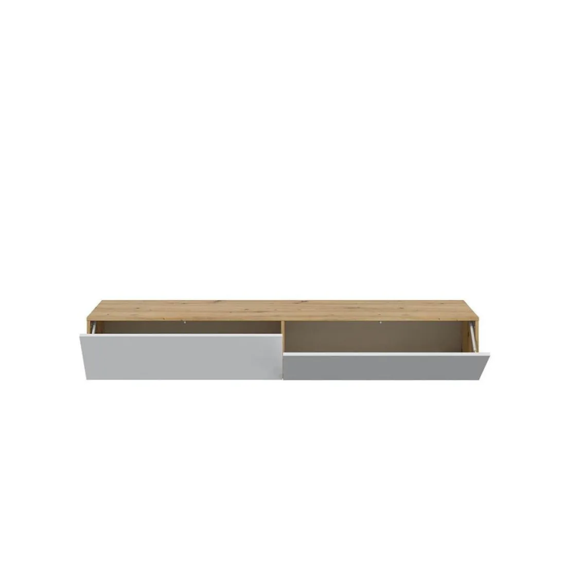 Meuble suspendu 2 abattants et 2 niches de rangement en bois Blanc Fabrication Espagne